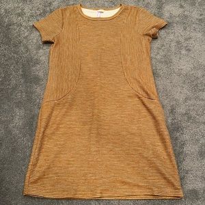 Gold stripe knit sweater with pockets Francesca’s